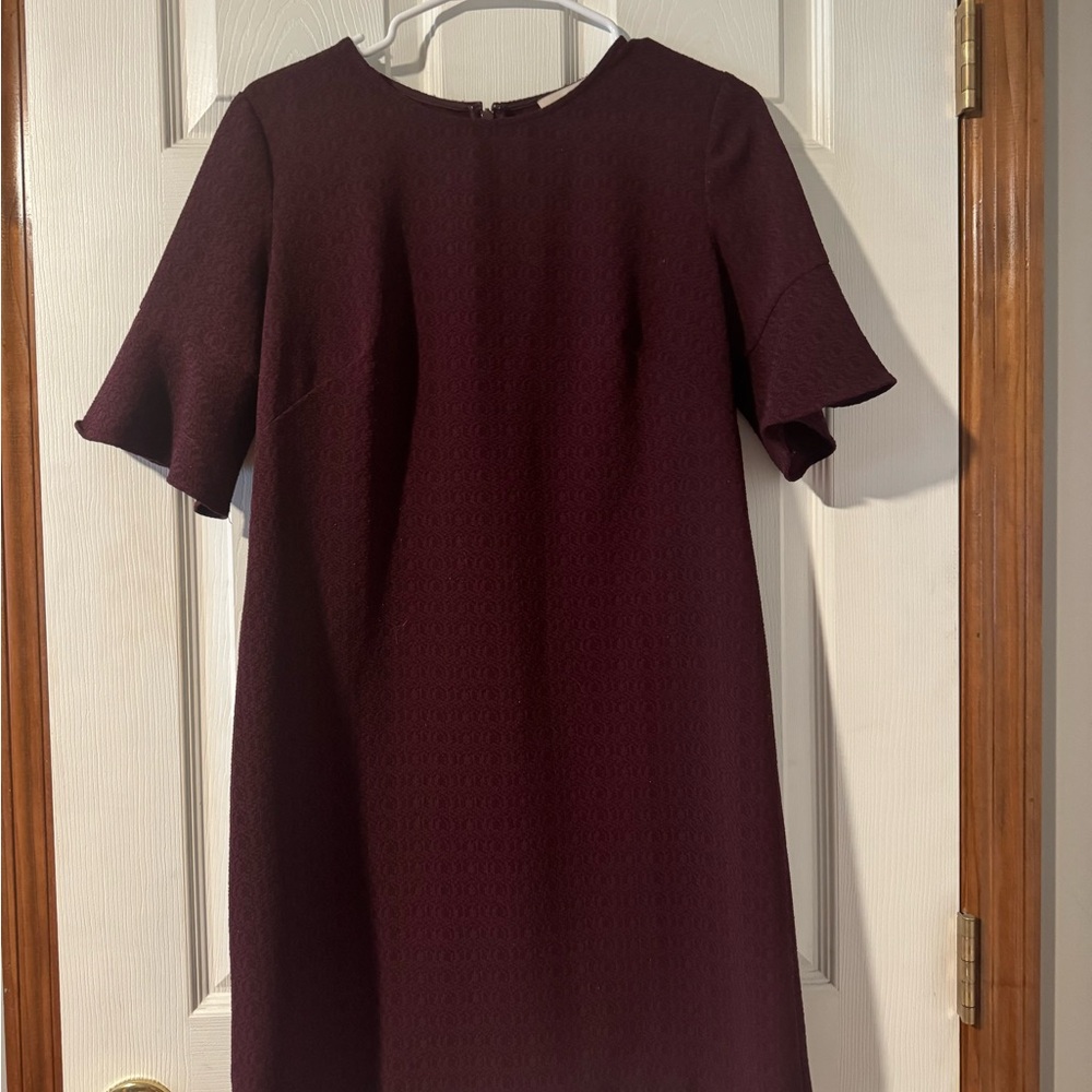 LOFT Mini Shift Dress in Burgundy